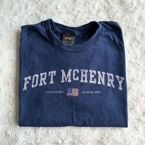 Vintage Fort McHenry Shirt Tee Mens Medium Navy American Flag Baltimore Maryland